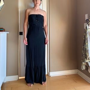 Black Strapless Maxi Dress